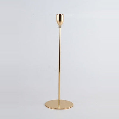 Slim Gold Metal Candlestick