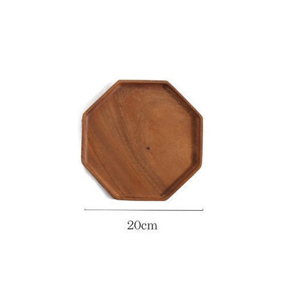 Octagonal Acacia Wood Plate