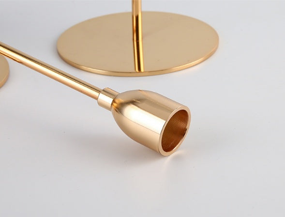 Slim Gold Metal Candlestick