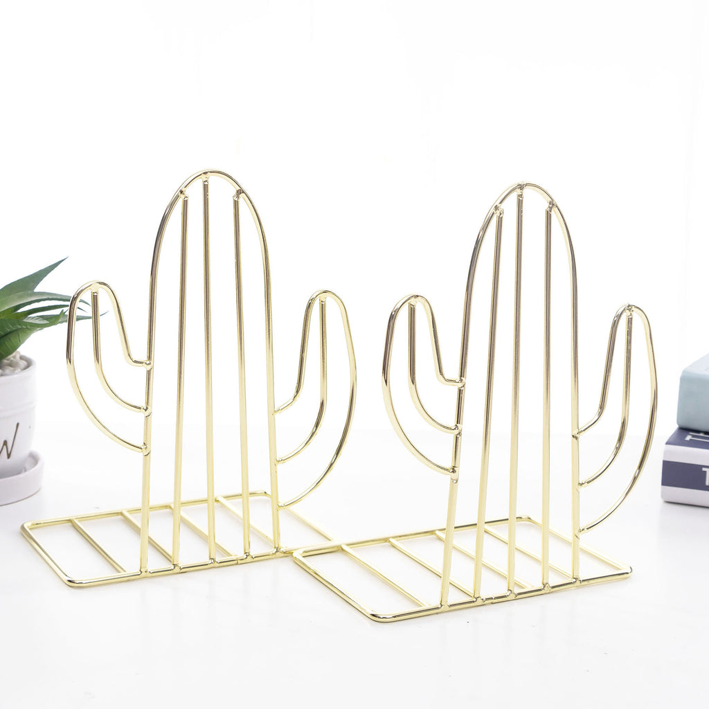 Metal Cactus Bookends (Pair)