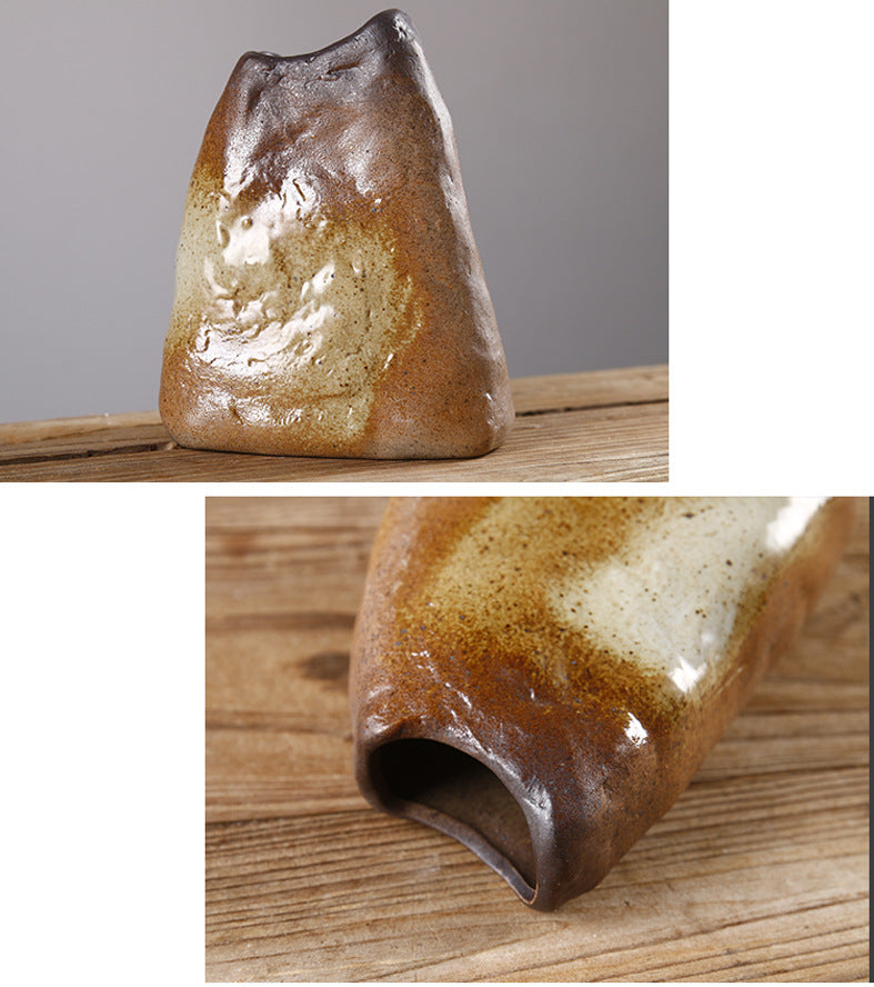 Rustic Glazed Ceramic Bud Vase