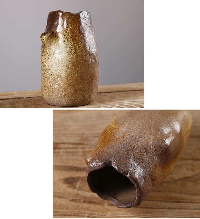 Rustic Glazed Ceramic Bud Vase
