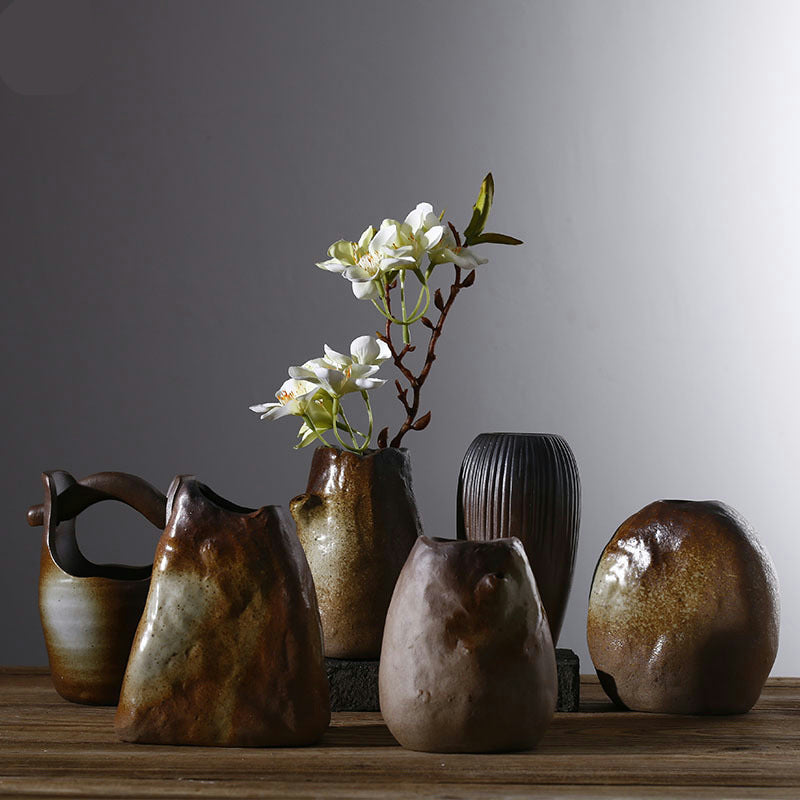 Rustic Glazed Ceramic Bud Vase