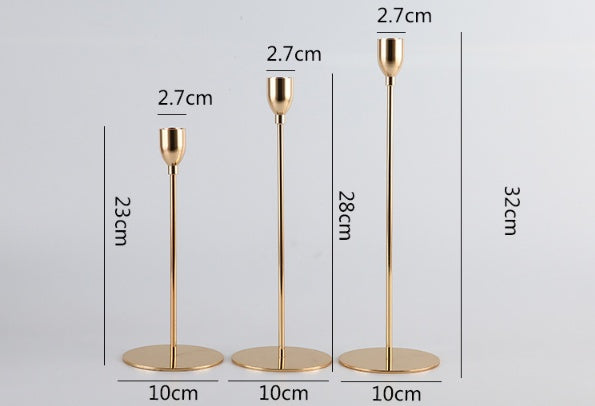 Slim Gold Metal Candlestick