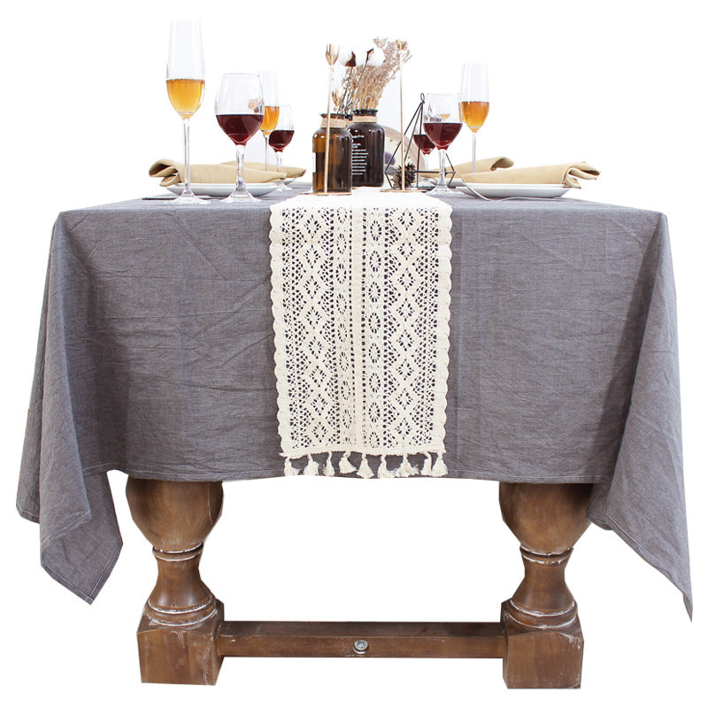 Cotton Lace Table Runner, 240 cm