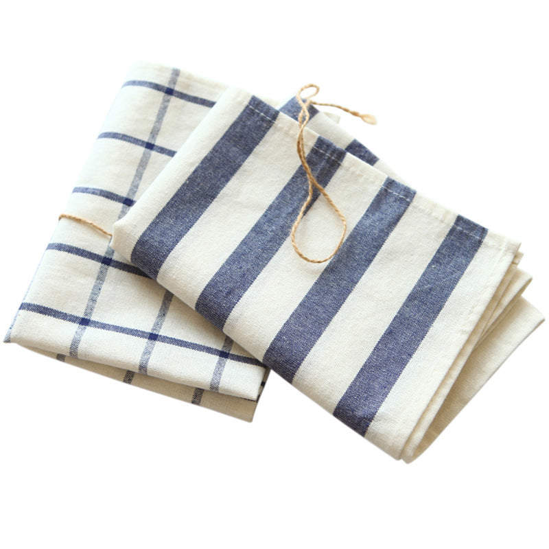 Blue and White Cotton Kitchen Towel