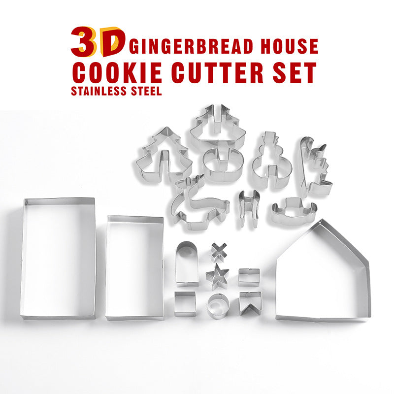 Stainless Steel Gingerbread House Cookie Cutter Set
