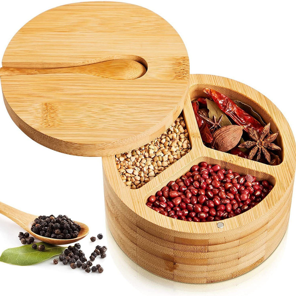 Bamboo Salt Box with Swivel Lid
