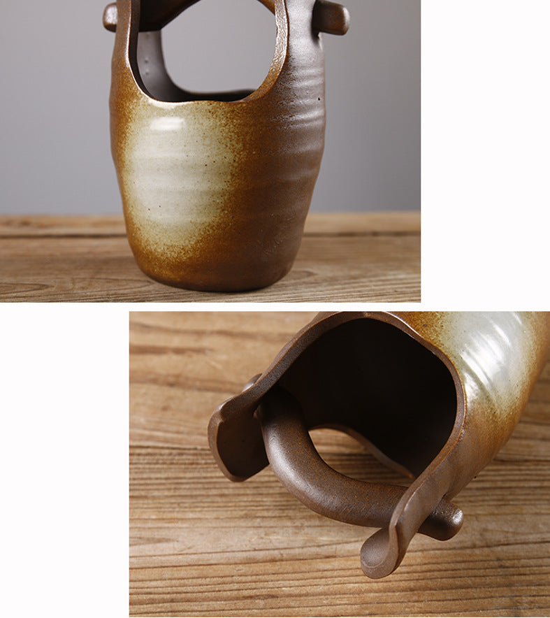 Rustic Glazed Ceramic Bud Vase