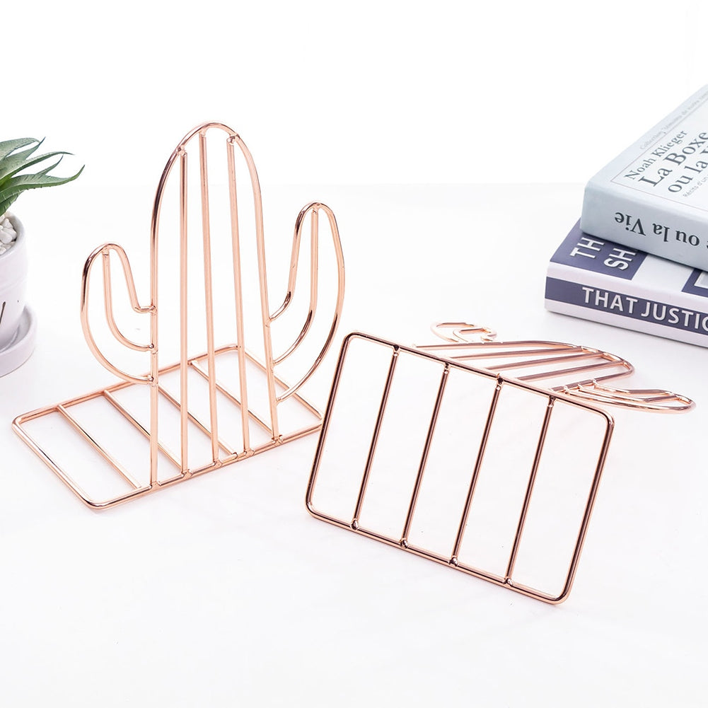 Metal Cactus Bookends (Pair)