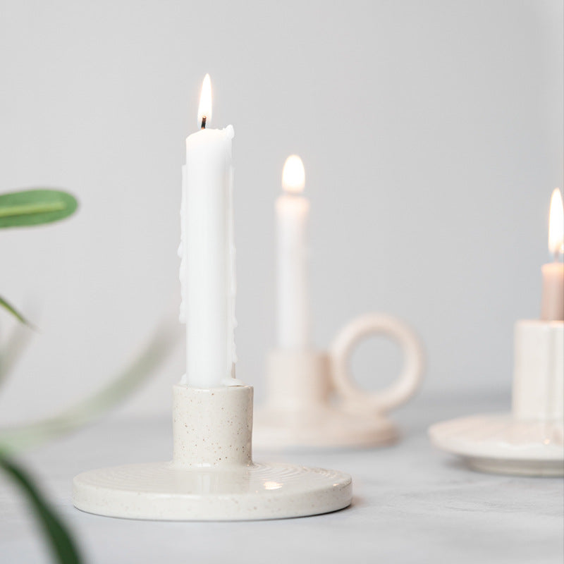Cream Ceramic Candle Holder