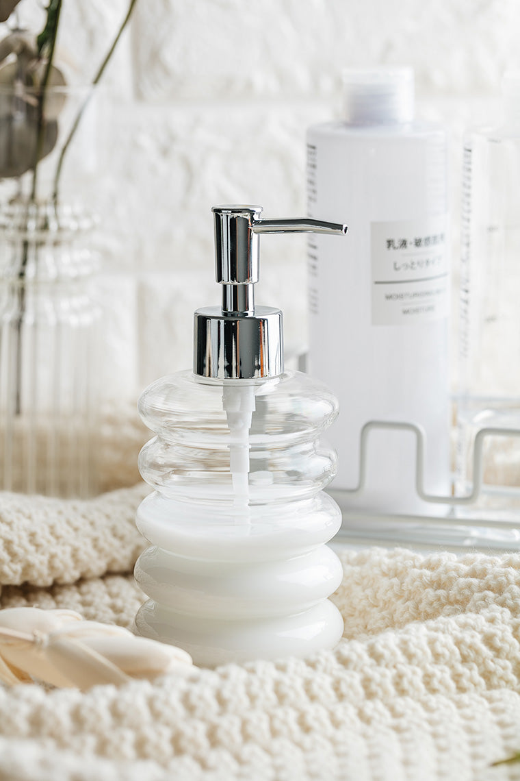 Ribbed Glass Soap Dispenser