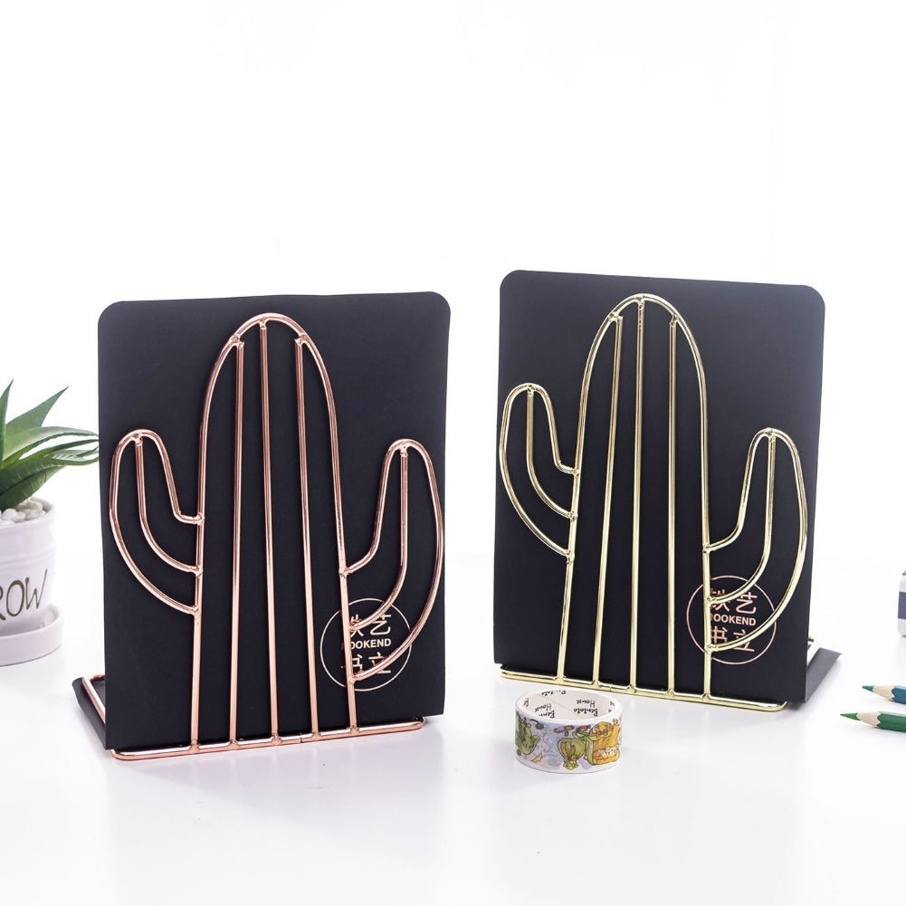 Metal Cactus Bookends (Pair)
