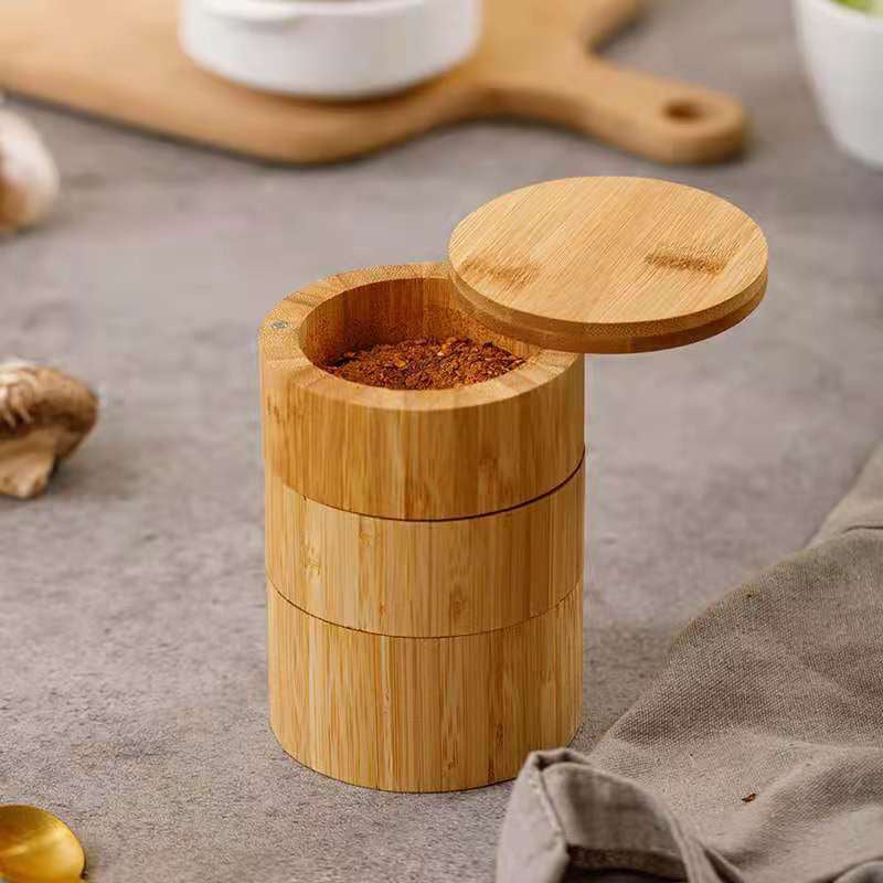 Bamboo Salt Box with Swivel Lid