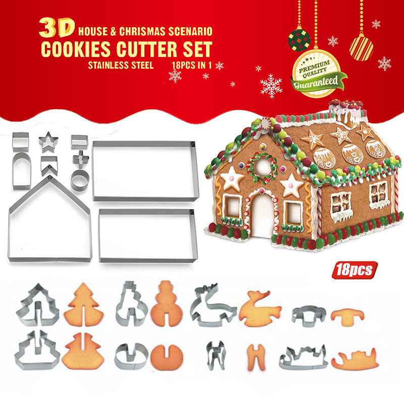 Stainless Steel Gingerbread House Cookie Cutter Set
