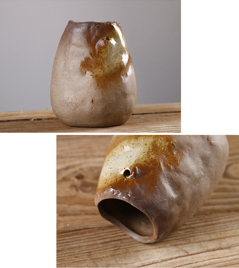 Rustic Glazed Ceramic Bud Vase