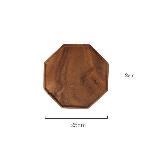 Octagonal Acacia Wood Plate