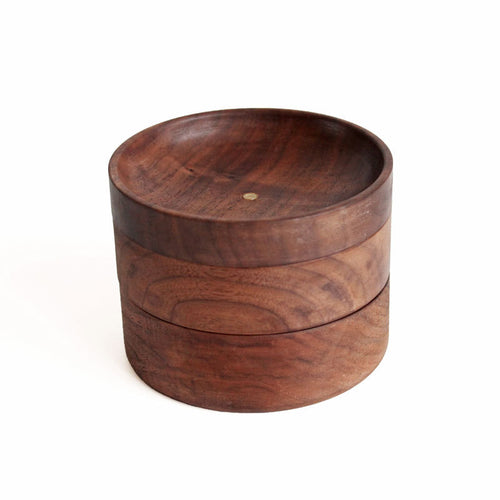 Black Walnut Jewellery Box with Ring Tree