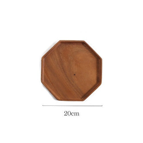 Octagonal Acacia Wood Plate
