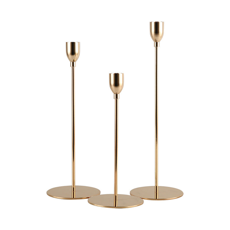 Slim Gold Metal Candlestick