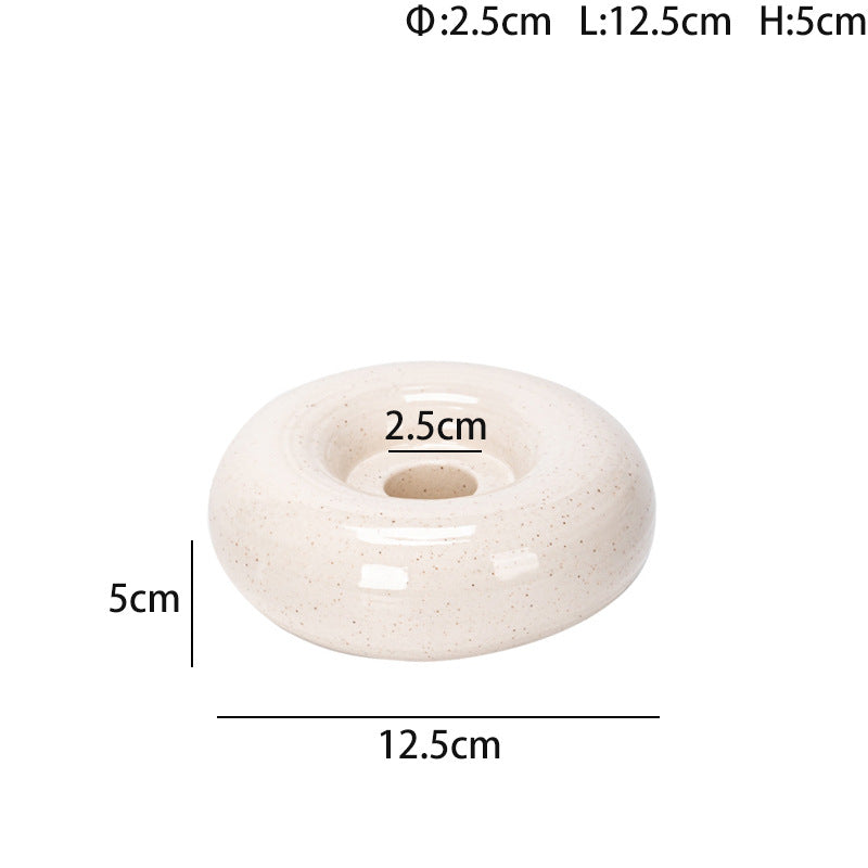 Cream Ceramic Candle Holder