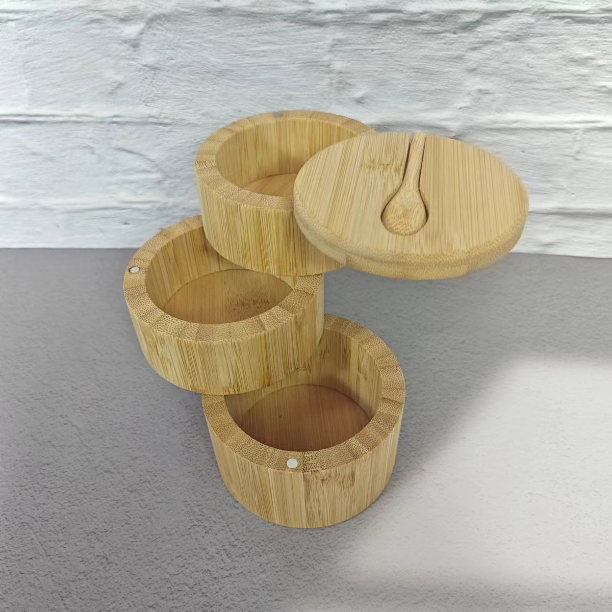 Bamboo Salt Box with Swivel Lid