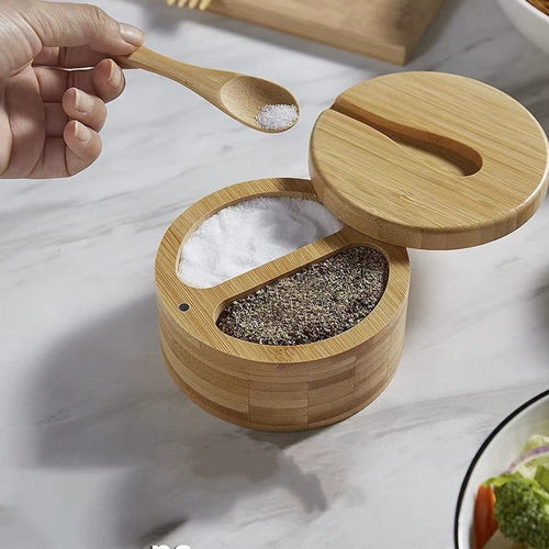 Bamboo Salt Box with Swivel Lid