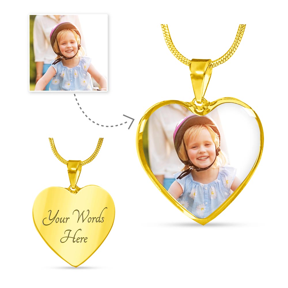 Grandma & Me – Personalized Photo Heart Necklace