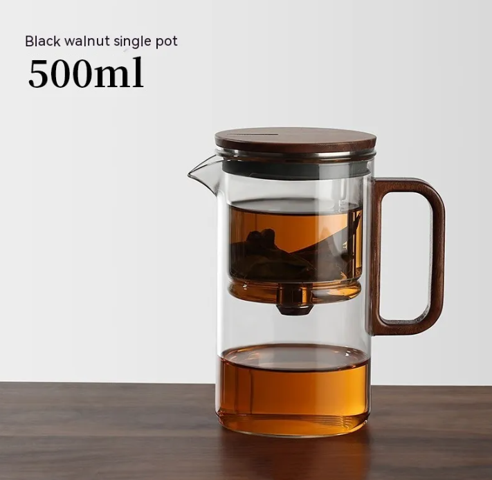 Miorvale Glass & Walnut Teapot
