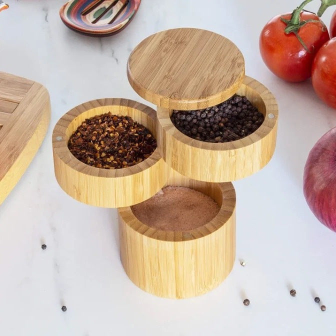 Bamboo Salt Box with Swivel Lid