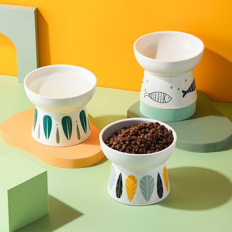 Raised Ceramic Cat Bowl