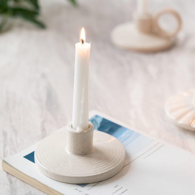 Cream Ceramic Candle Holder
