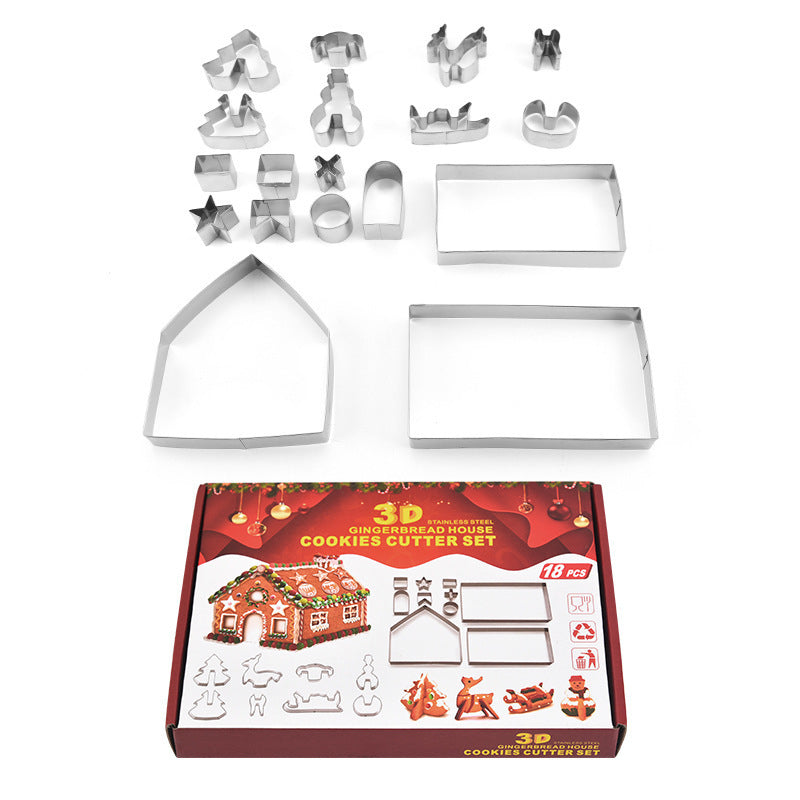 Stainless Steel Gingerbread House Cookie Cutter Set
