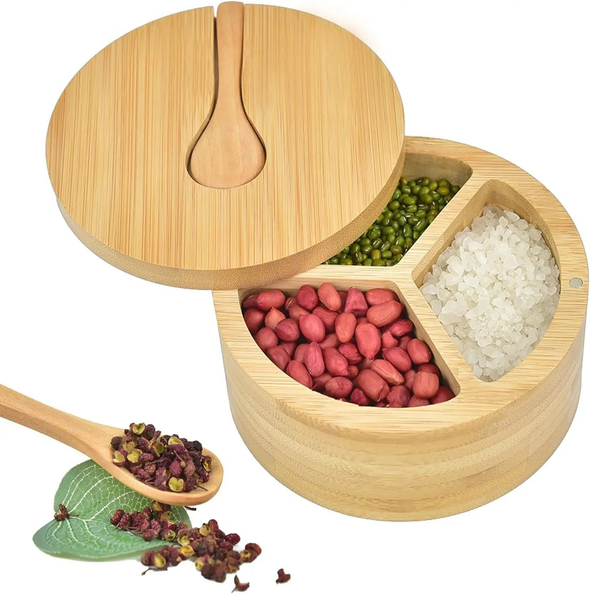 Bamboo Salt Box with Swivel Lid