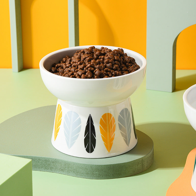 Raised Ceramic Cat Bowl