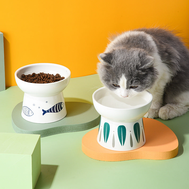 Raised Ceramic Cat Bowl