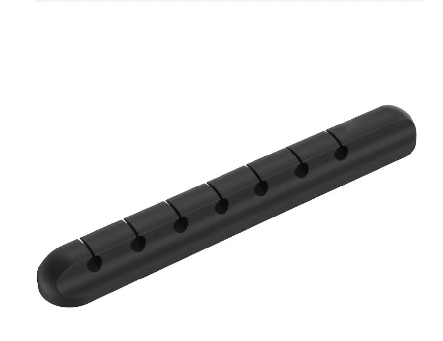 Silicone Cable Clips (2-pack), 7-slot clip in black
